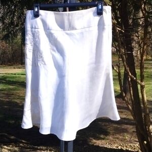 The Line women's embroidered linen lined skirt size Large